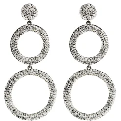 Tomfoolery Circular Triple Drop Crystal Earrings Sale