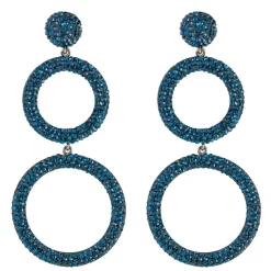 Tomfoolery Circular Triple Drop Crystal Earrings Sale