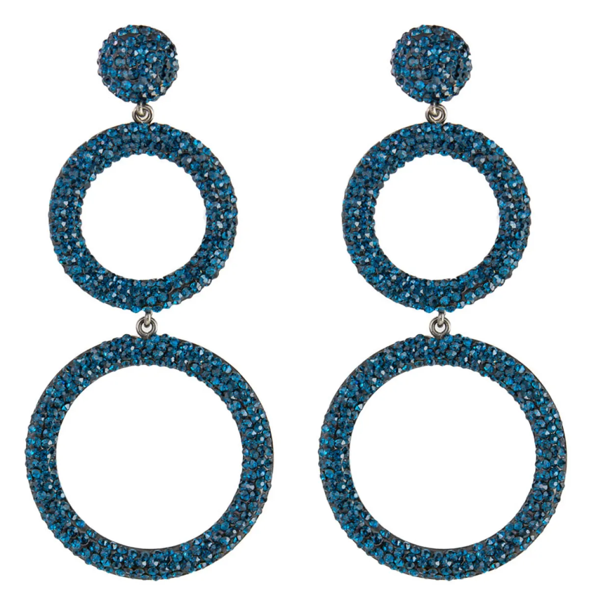 Tomfoolery Circular Triple Drop Crystal Earrings Sale