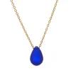 Tomfoolery Cobalt Blue Gold Filled & Glass Bead Teardrop Necklace Sale