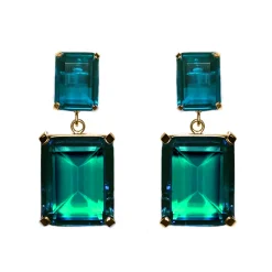 Tomfoolery Colourblock Drop Earrings Turquoise & Paraiba Online
