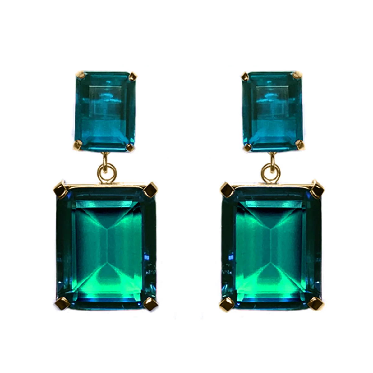 Tomfoolery Colourblock Drop Earrings Turquoise & Paraiba Online