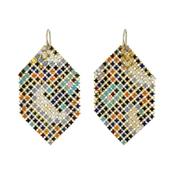 Tomfoolery Confetti Mesh Drop Earrings New