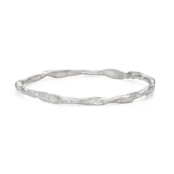 Tomfoolery Craggy Silver Bangle Fashion
