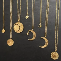 Tomfoolery Crescent Moon & Star Necklace Clearance