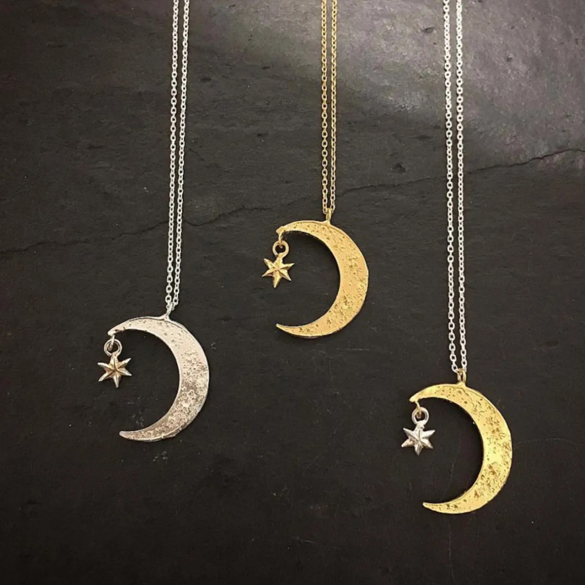 Tomfoolery Crescent Moon & Star Necklace Clearance