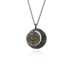 Tomfoolery Crescent Moon & Sun Necklace Hot