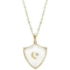 Tomfoolery Crescent Star Large Shield Amulet 14ct Yellow Gold Fashion