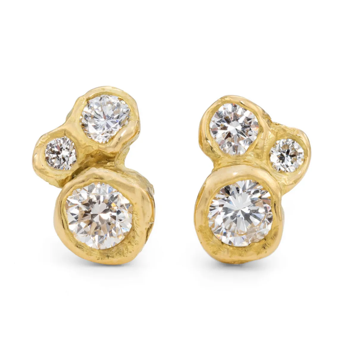 Tomfoolery Crested Diamond Cluster Studs Fashion