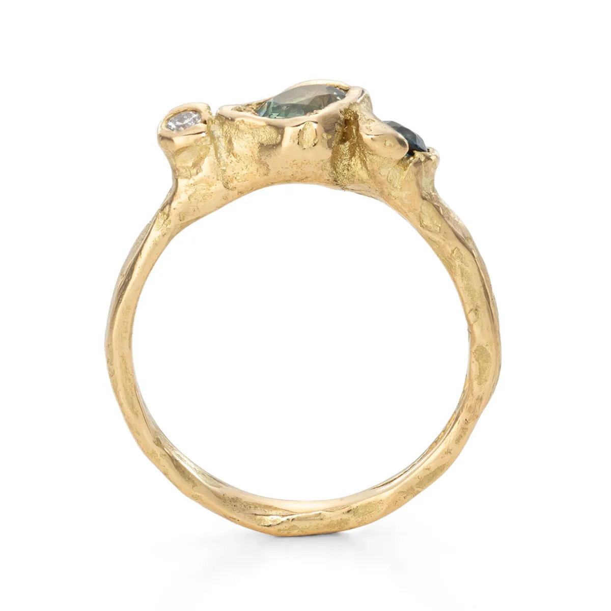 Tomfoolery Crested Sapphire Adakite East Ring Hot