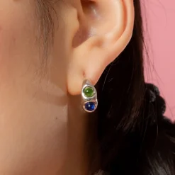 Tomfoolery Crippy Two Sphere Glass Mini Hoops Online