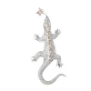 Tomfoolery Crystal Encrusted Lizard Brooch Pin Clearance