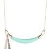Tomfoolery Crystal Encrusted Tassel Crescent Necklace Discount