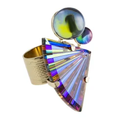 Tomfoolery Crystal Fan & Bubble Ring Fashion