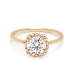 Tomfoolery 1ct Eleonore Halo Round Brilliant Diamond Ring Hot