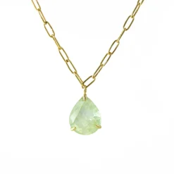 Tomfoolery 4.50ct Emerald Pear Cut Pendant With Oval Link Chain Discount