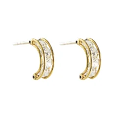 Tomfoolery 14ct Gold & Cubic Zirconia Hoop Earring(Out of Stock) Hot