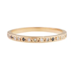 Tomfoolery 18ct Gold Black & Grey Diamond Mottled Eternity Ring Online