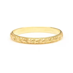 Tomfoolery 18ct Gold Hand Engraved Ring Thin New