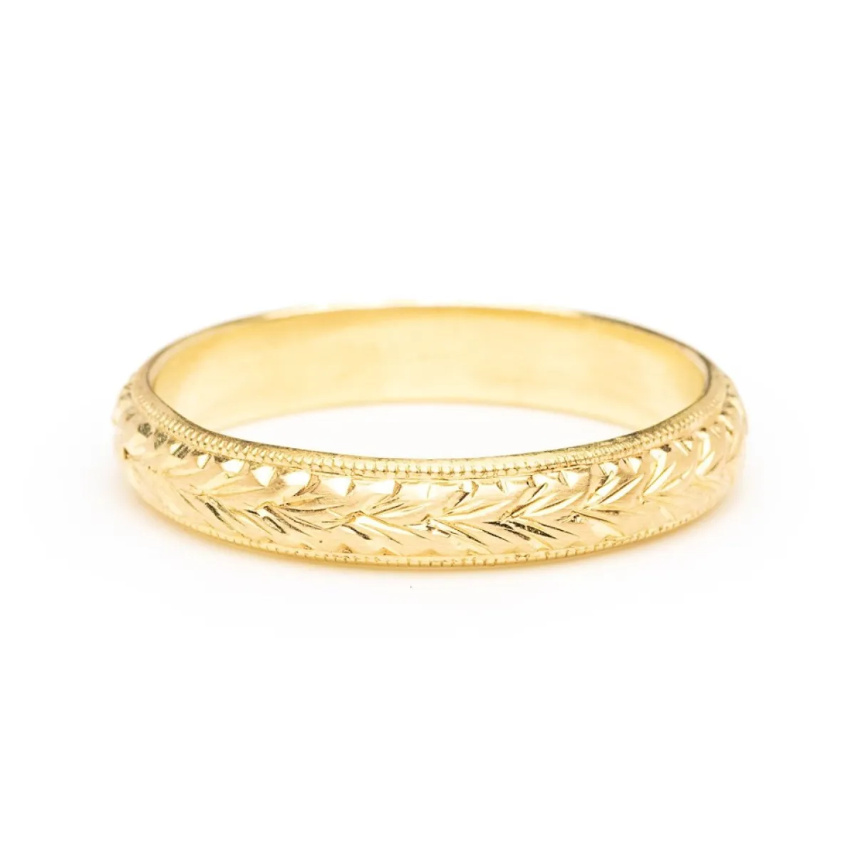 Tomfoolery 18ct Gold Hand Engraved Ring Hot