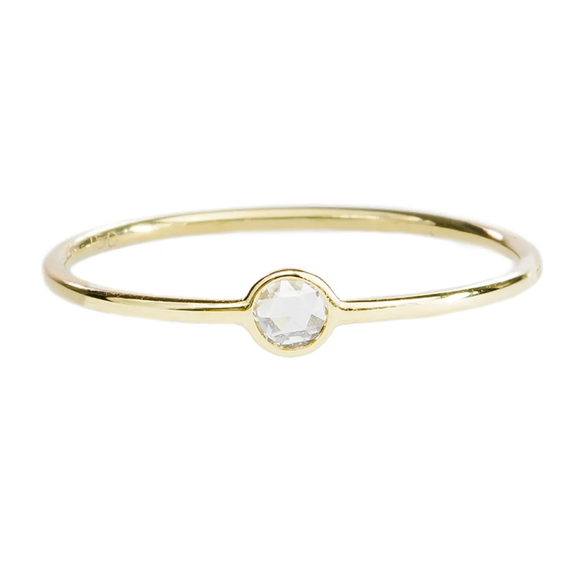 Tomfoolery 18ct Gold Single Round Rose Cut Diamond Ring Outlet