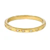 Tomfoolery 18ct Gold Textured Band with Scattered Diamonds Fashion