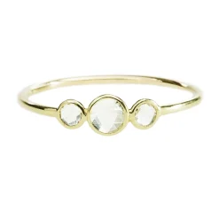 Tomfoolery 18ct Gold Three Round Rose Cut Diamond Ring Online
