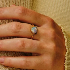 Tomfoolery 0.93ct Opal Triangle Ring Fashion