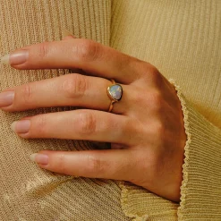 Tomfoolery 0.93ct Opal Triangle Ring Fashion