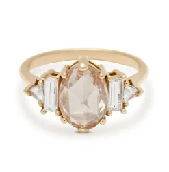Tomfoolery 1.85ct Oval Rosecut Champagne Diamond Theda Ring Discount