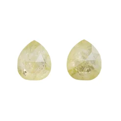 Tomfoolery 1.10ct Pair Of Yellow Pear Rose Cut Diamonds Hot