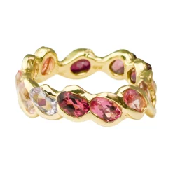 Tomfoolery 3ct Pink Tourmaline Pluma Eternity Band in 18ct Yellow Gold Clearance