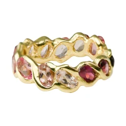 Tomfoolery 3ct Pink Tourmaline Pluma Eternity Band in 18ct Yellow Gold Clearance
