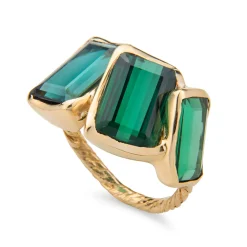 Tomfoolery 10ct Tourmaline Triplo Ring in 18ct Yellow Gold Outlet