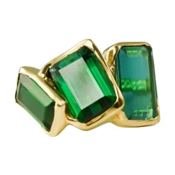 Tomfoolery 10ct Tourmaline Triplo Ring in 18ct Yellow Gold Outlet