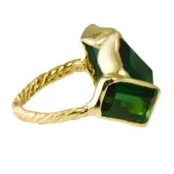 Tomfoolery 10ct Tourmaline Triplo Ring in 18ct Yellow Gold Outlet