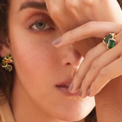 Tomfoolery 10ct Tourmaline Triplo Ring in 18ct Yellow Gold Outlet