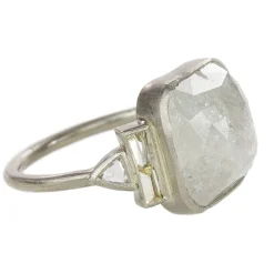 Tomfoolery 18ct White Gold Art Deco Rose Cut Grey Diamond Ring Online