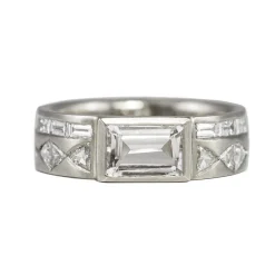 Tomfoolery 18ct White Gold Aztec Morganite & Diamond Ring Discount