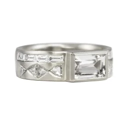 Tomfoolery 18ct White Gold Aztec Morganite & Diamond Ring Discount