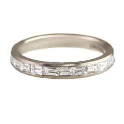 Tomfoolery 18ct White Gold Baguette Diamond Channel Eternity Ring Discount