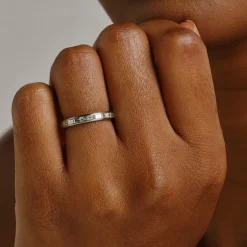 Tomfoolery 18ct White Gold Baguette Diamond Channel Eternity Ring Discount