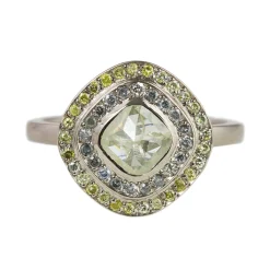 Tomfoolery 18ct White Gold Double Diamond Halo Ring Discount