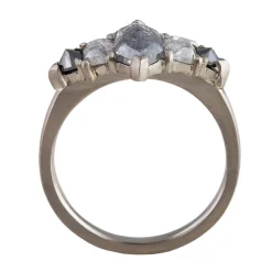 Tomfoolery 18ct White Gold Hex Five Diamond Ring Clearance