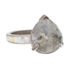 Tomfoolery 18ct White Gold Large Pear Cut Diamond Path Ring Discount