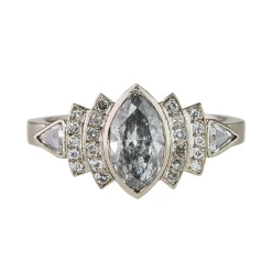 Tomfoolery 18ct White Gold Marquise Graduated Fan Diamond Ring Discount