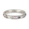 Tomfoolery 18ct White Gold Mixed Cut Puzzle Pink Diamond Eternity Ring New