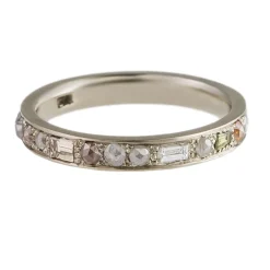 Tomfoolery 18ct White Gold Mixed Cut Puzzle Diamond Eternity Ring Fashion
