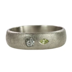 Tomfoolery 18ct White Gold Muse Multi Diamond Court Wide Ring Sale