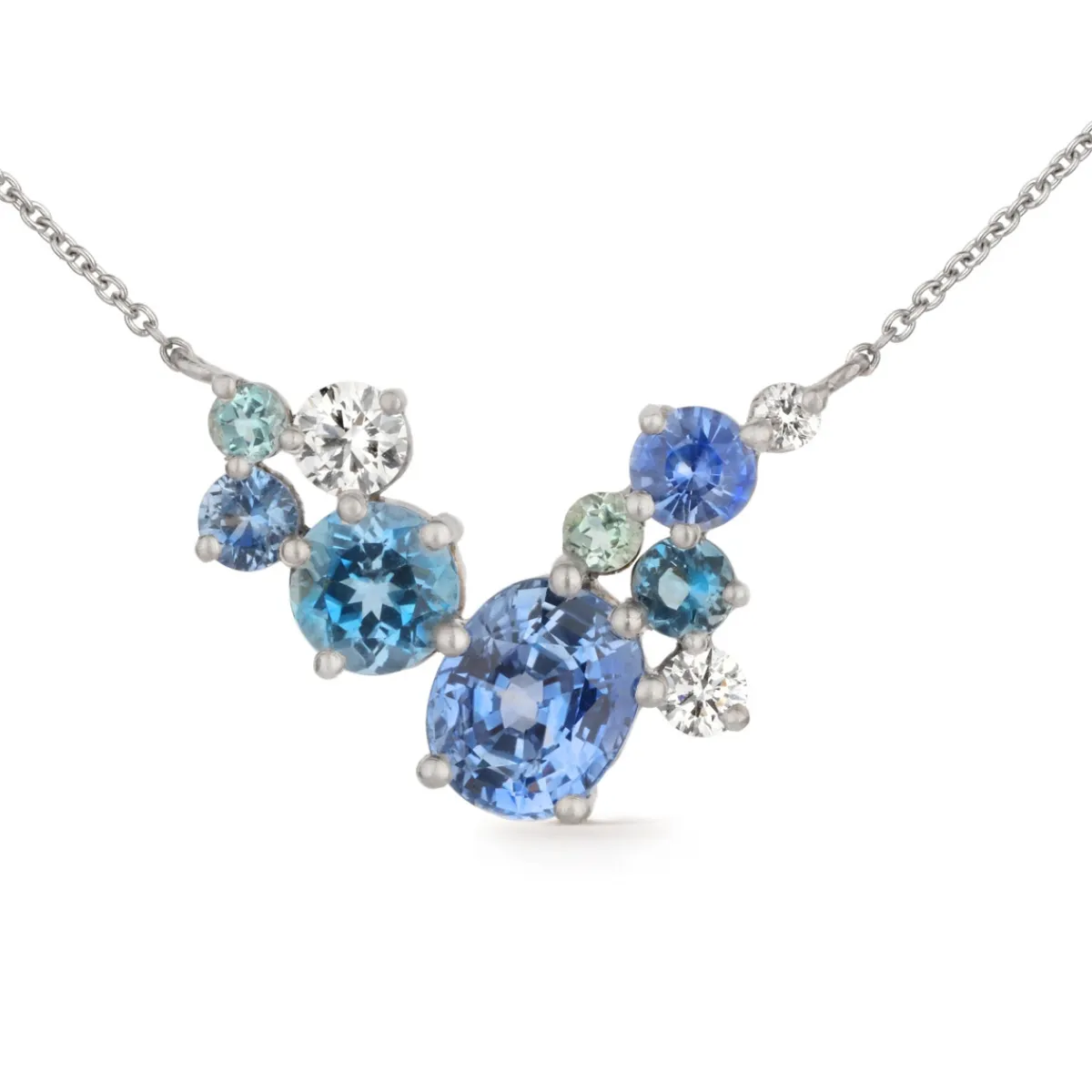 Tomfoolery 18ct White Gold Ocean Horizon Necklace Sale